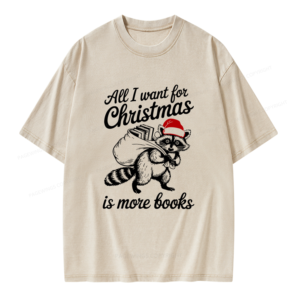 Pagewings Christmas Bookish Unisex Washed T-shirt