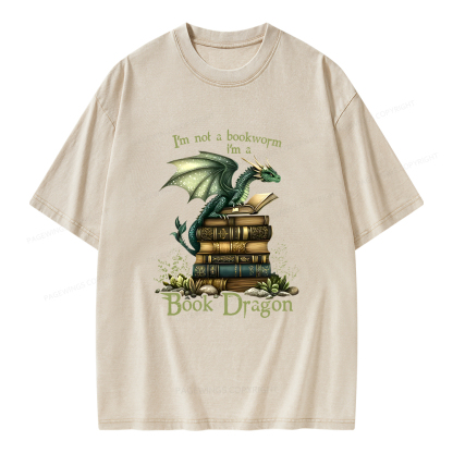 Pagewings Book Dragon Unisex Washed T-shirt