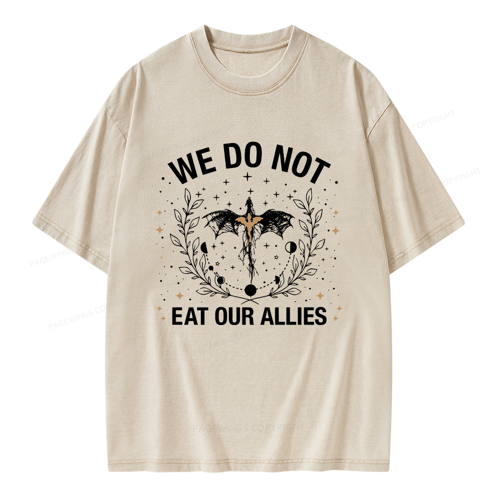 Pagewings We Do Not Eat Our Allies Unisex Washed T-shirt