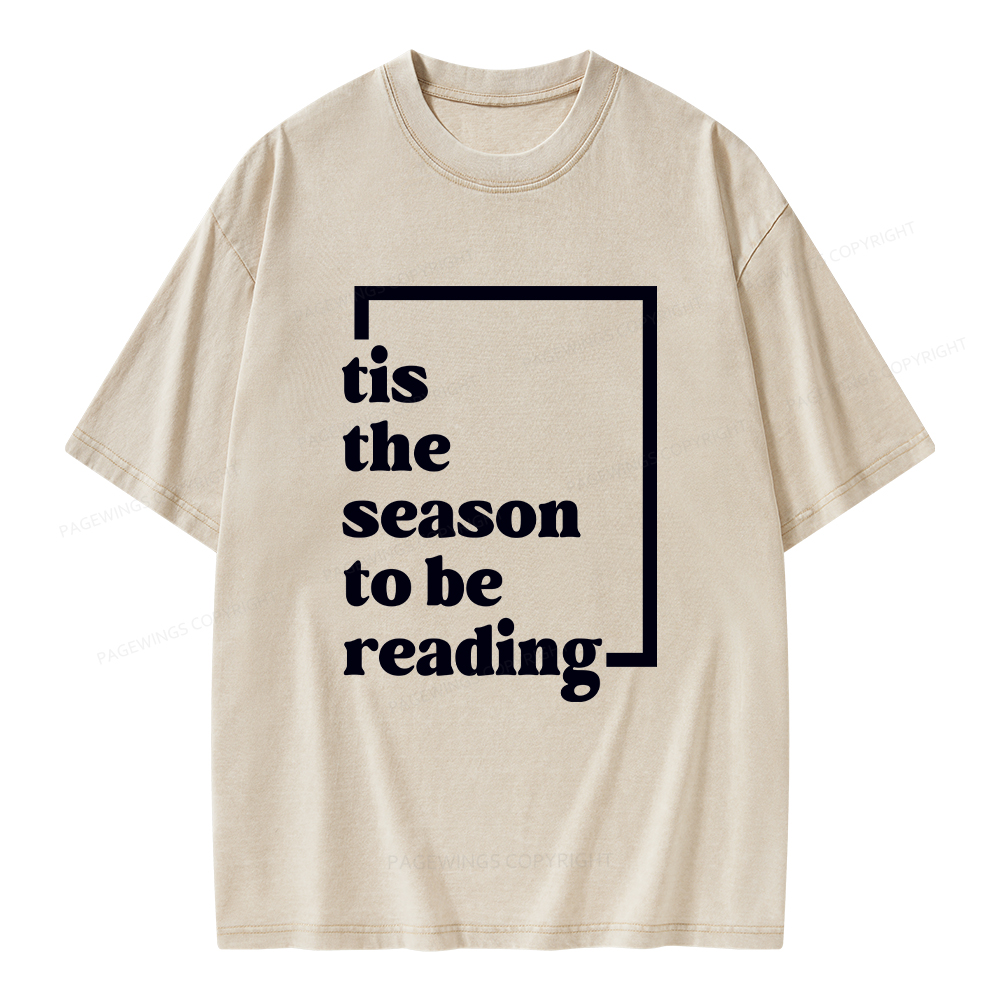 Pagewings Tis the season to be Reading Unisex Washed T-shirt