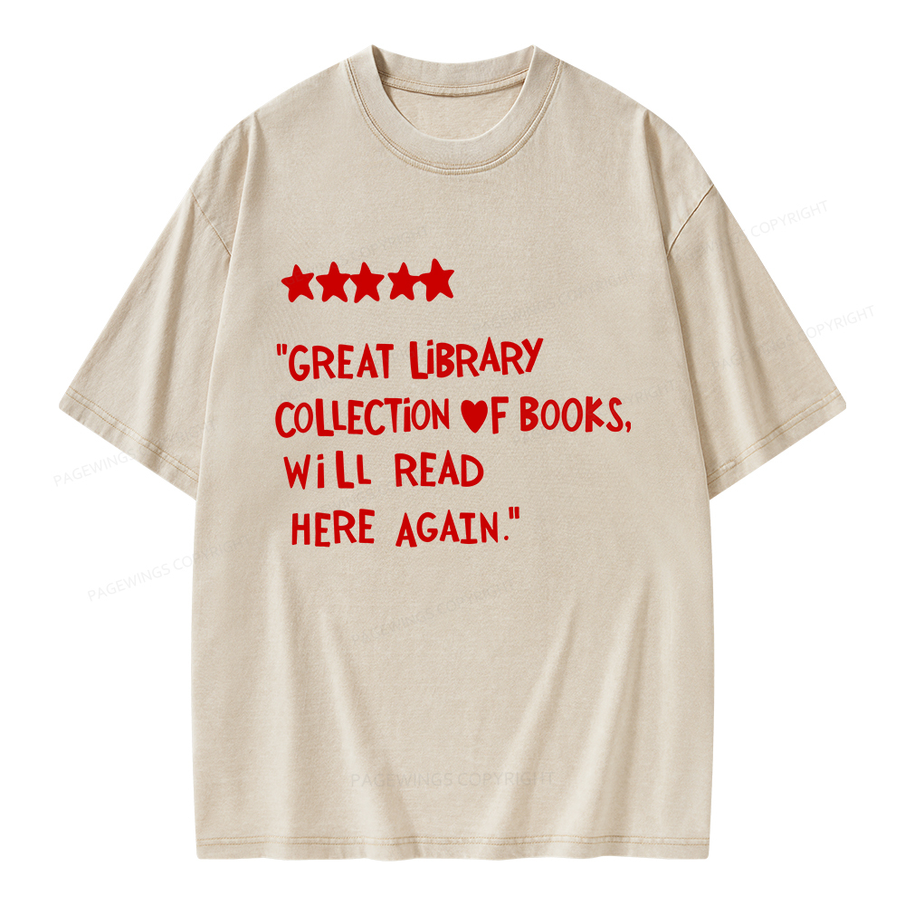 Pagewings Great Library Collection Of Books Unisex Washed T-shirt