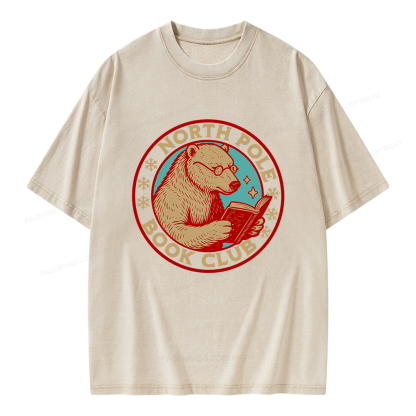 Pagewings North Pole Book Club Unisex Washed T-shirt