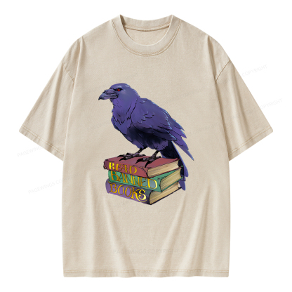 Pagewings Read Banned Books Unisex Washed T-shirt