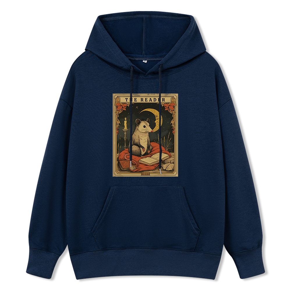 Pagewings The Reader Opossum Tarot Card Unisex Classic Hoodie