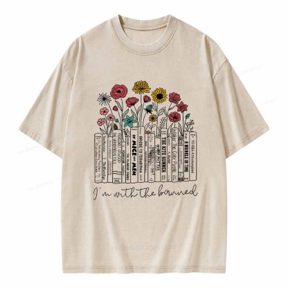 Pagewings Banned Books Shirt Unisex Washed T-shirt