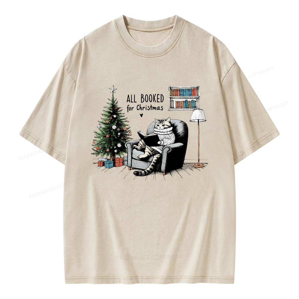 Pagewings All Booked for Christmas Unisex Washed T-shirt