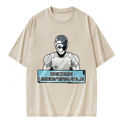 Pagewings Become Ungovernable Unisex Washed T-shirt