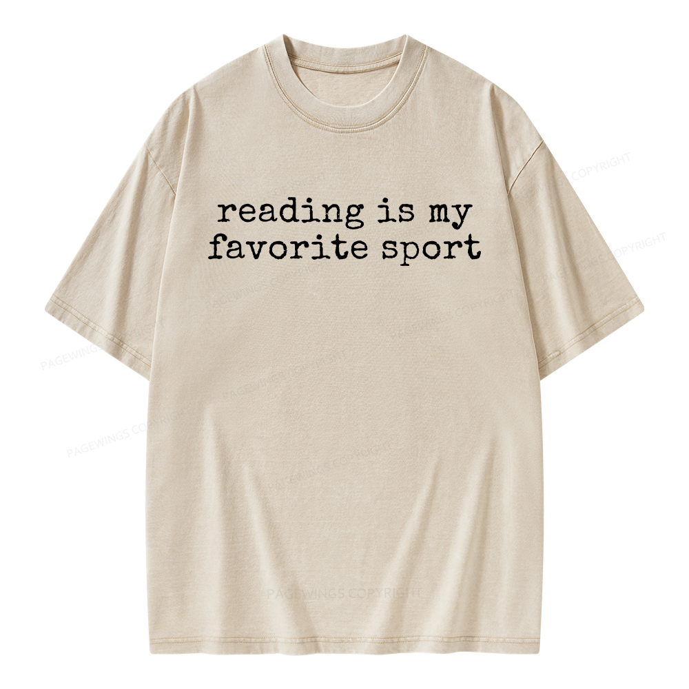 Pagewings Reading Is My Favorite Sport Unisex Washed T-shirt