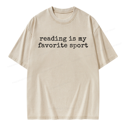 Pagewings Reading Is My Favorite Sport Unisex Washed T-shirt