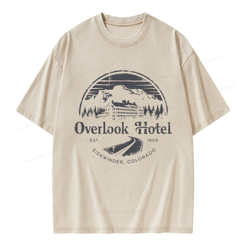 Pagewings Overlook Hotel  Unisex Washed T-shirt