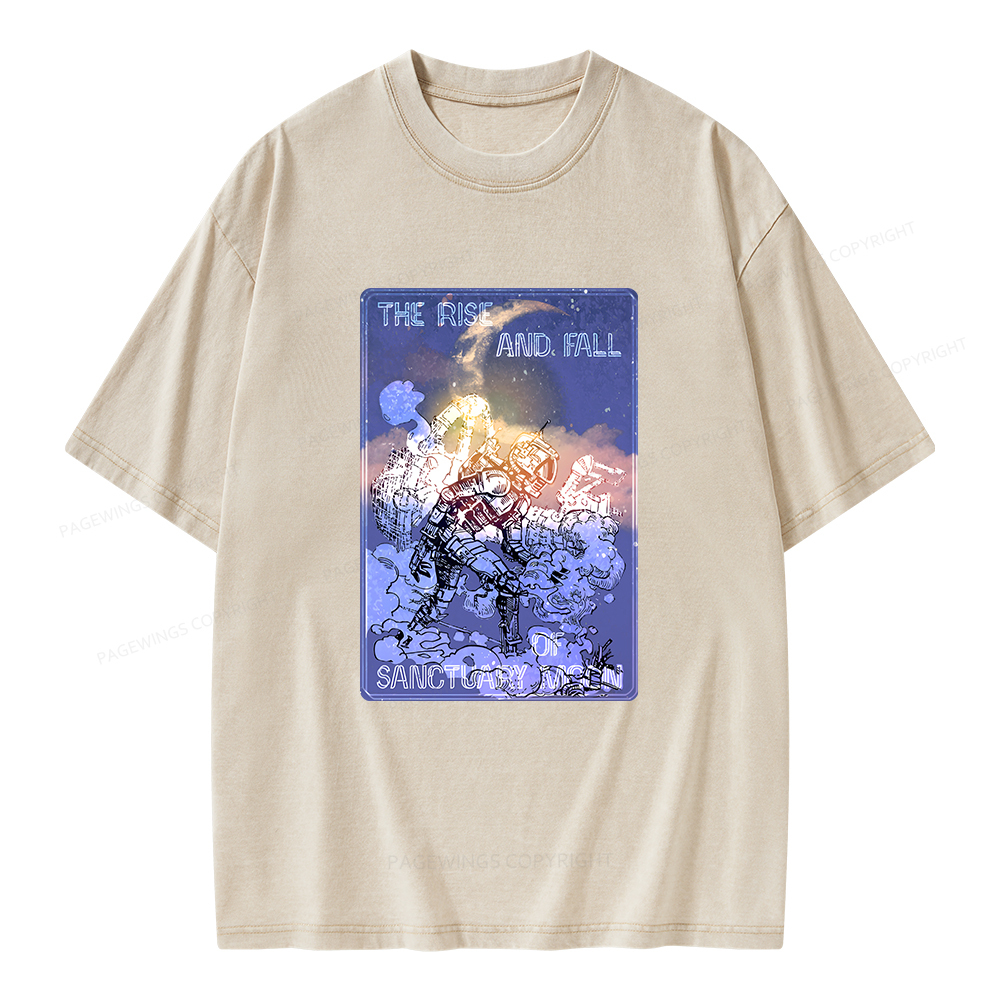 Pagewings The Rise And Fall of Sanctuary Moon Unisex Washed T-shirt