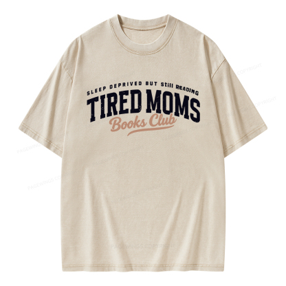 Pagewings Tired Moms Books Club Unisex Washed T-shirt