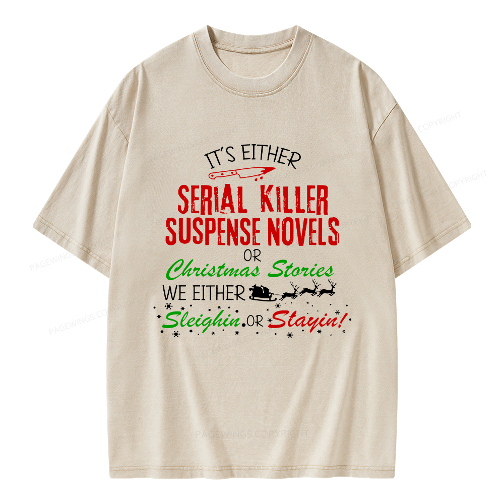 Pagewings Horror Christmas Unisex Washed T-shirt