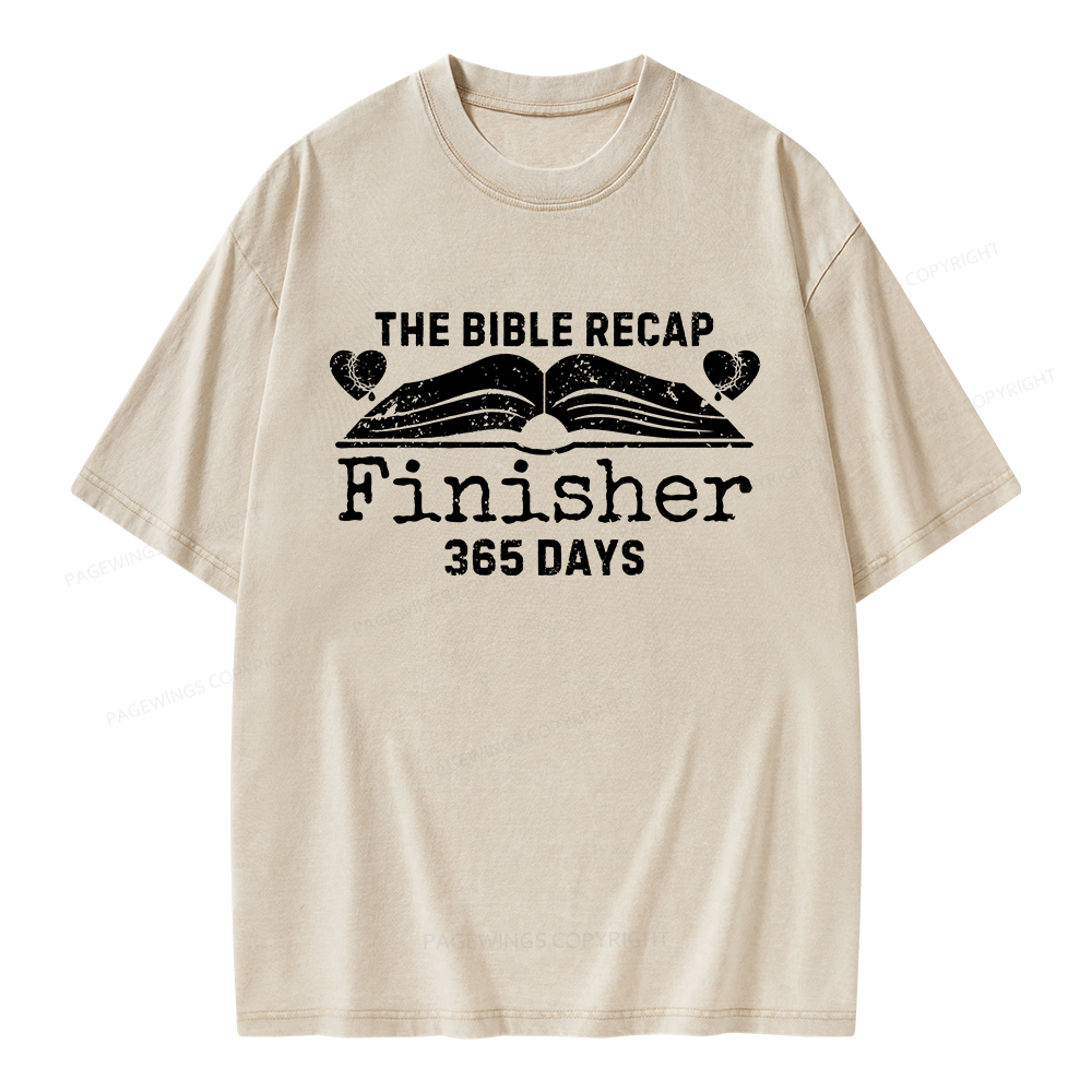 Pagewings The Bible Recap Finisher 365 Days Unisex Washed T-shirt
