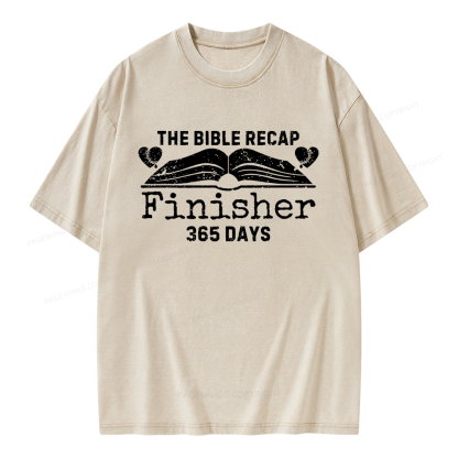 Pagewings The Bible Recap Finisher 365 Days Unisex Washed T-shirt