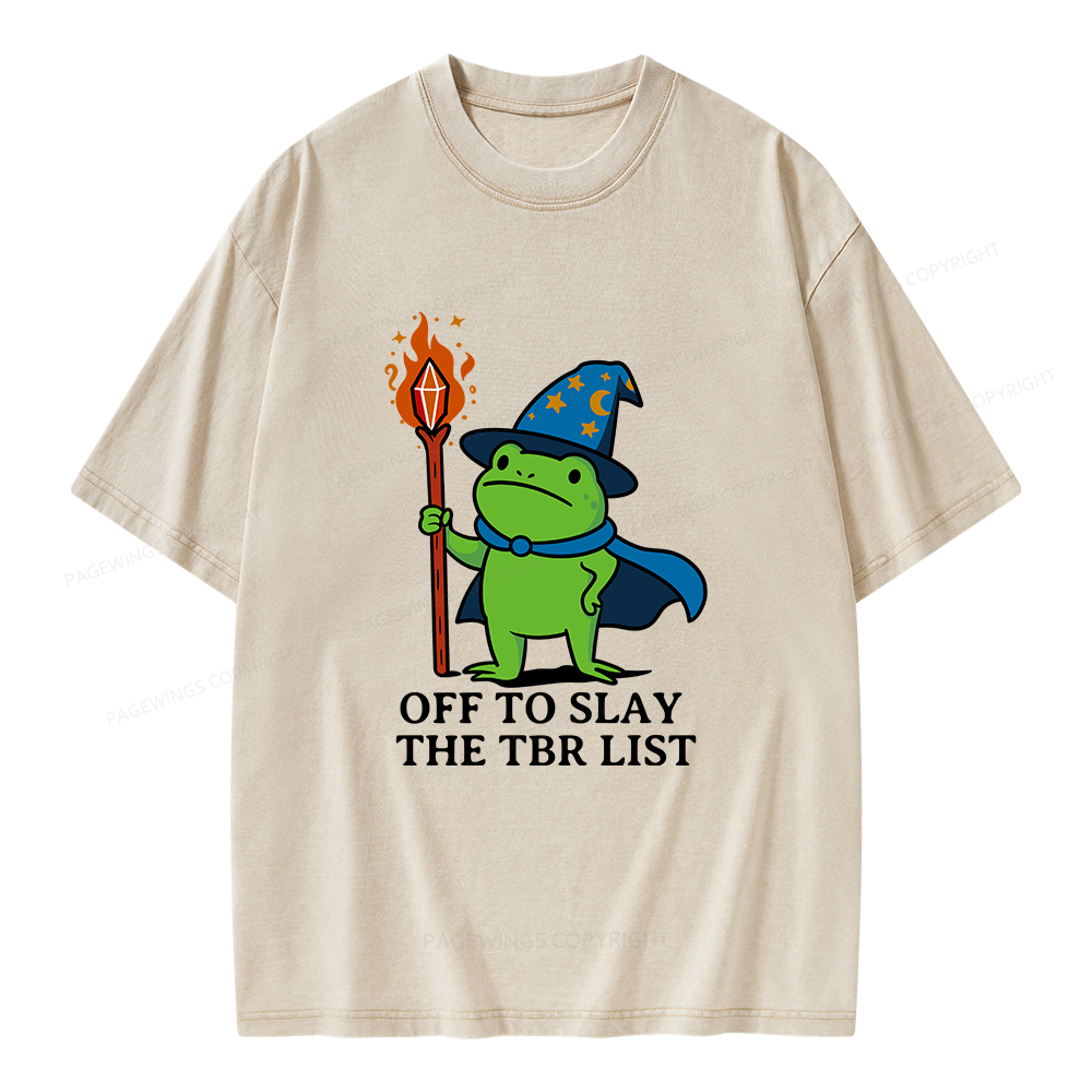 Pagewings Off to Slay The TBR List Unisex Washed T-shirt