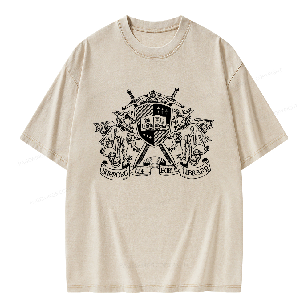 Pagewings Support The Public Library Unisex Washed T-shirt
