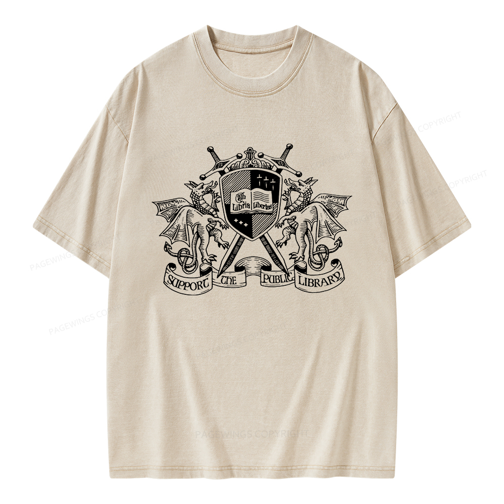 Pagewings Support The Public Library Unisex Washed T-shirt