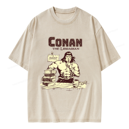 Pagewings Conan the Librarian Unisex Washed T-shirt
