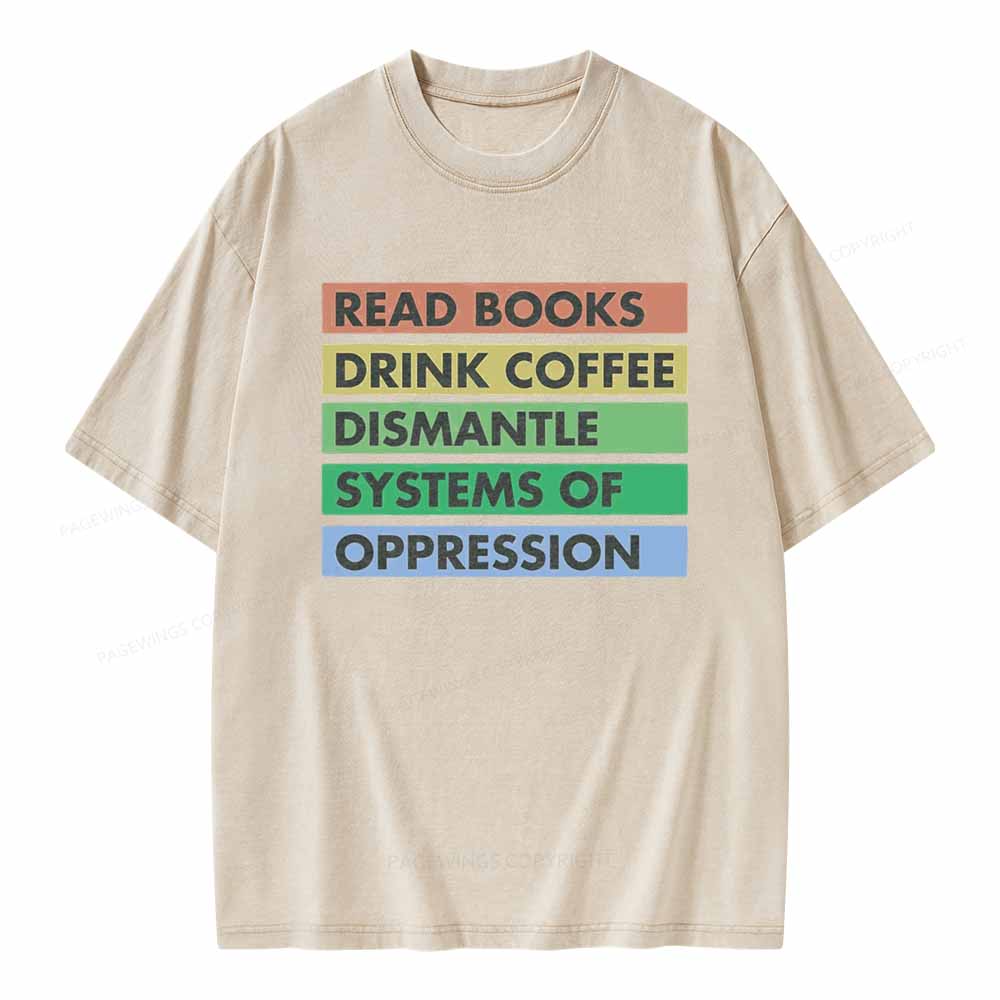 Pagewings Read Books T-Shirt Unisex Washed T-shirt