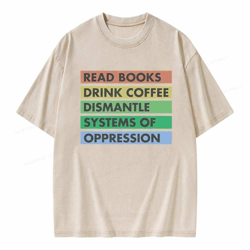 Pagewings Read Books T-Shirt Unisex Washed T-shirt