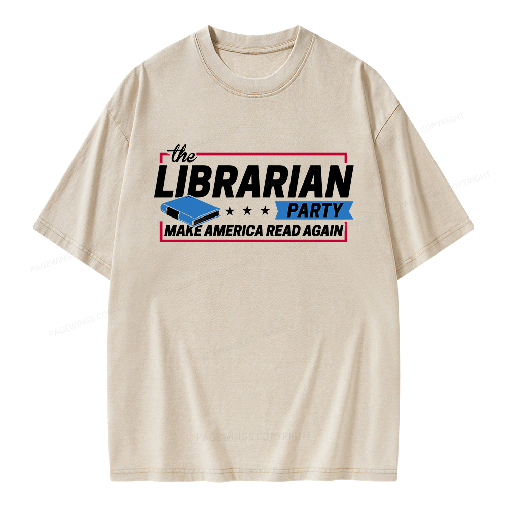 Pagewings The Librarian Party Unisex Washed T-shirt