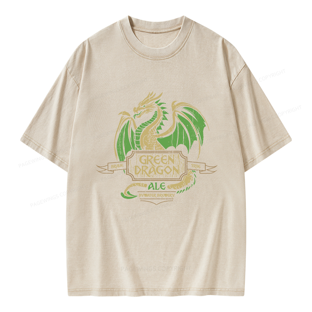 Pagewings Green Dragon Ale Unisex Washed T-shirt