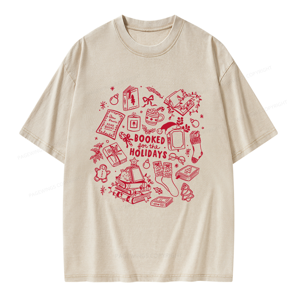 Pagewings Booked For The Holidays Unisex Washed T-shirt