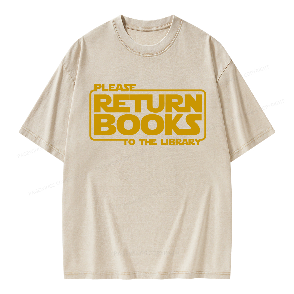 Pagewings Please Return Books To The Library Unisex Washed T-shirt