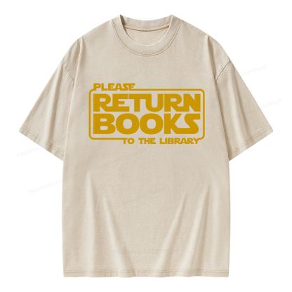 Pagewings Please Return Books To The Library Unisex Washed T-shirt