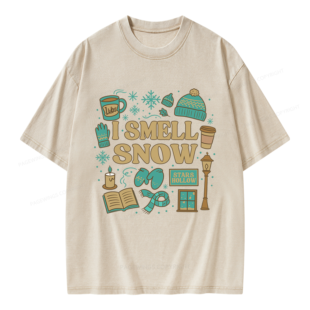 Pagewings I Smell Snow Unisex Washed T-shirt