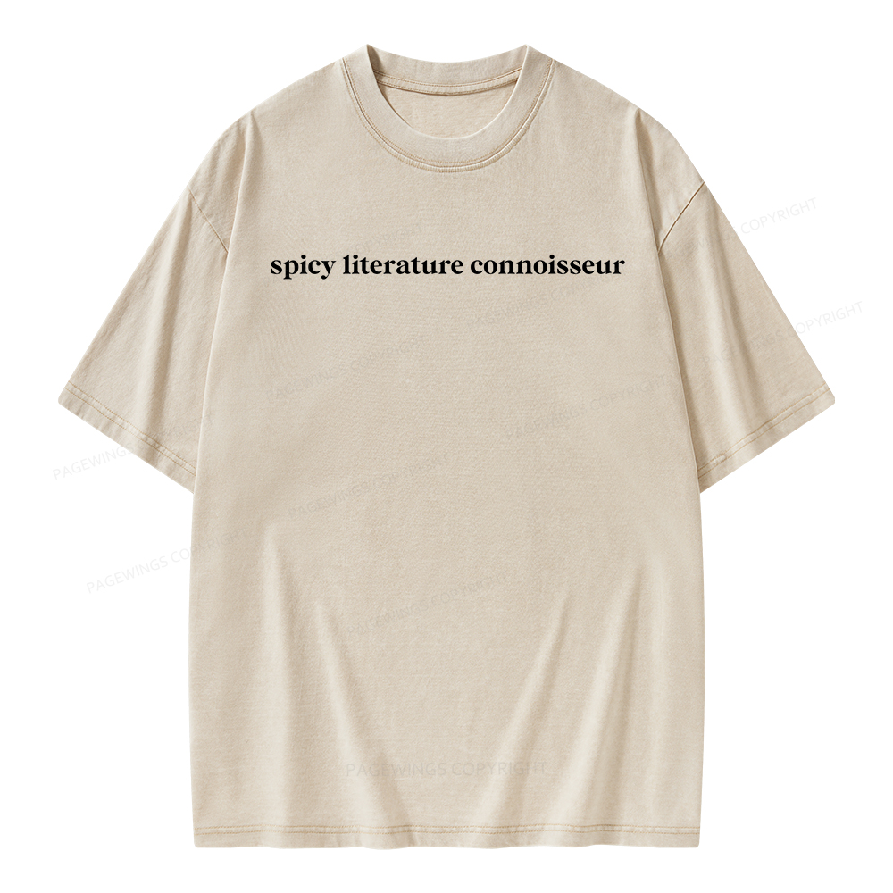 Pagewings Spicy Literature Connoisseur Unisex Washed T-shirt