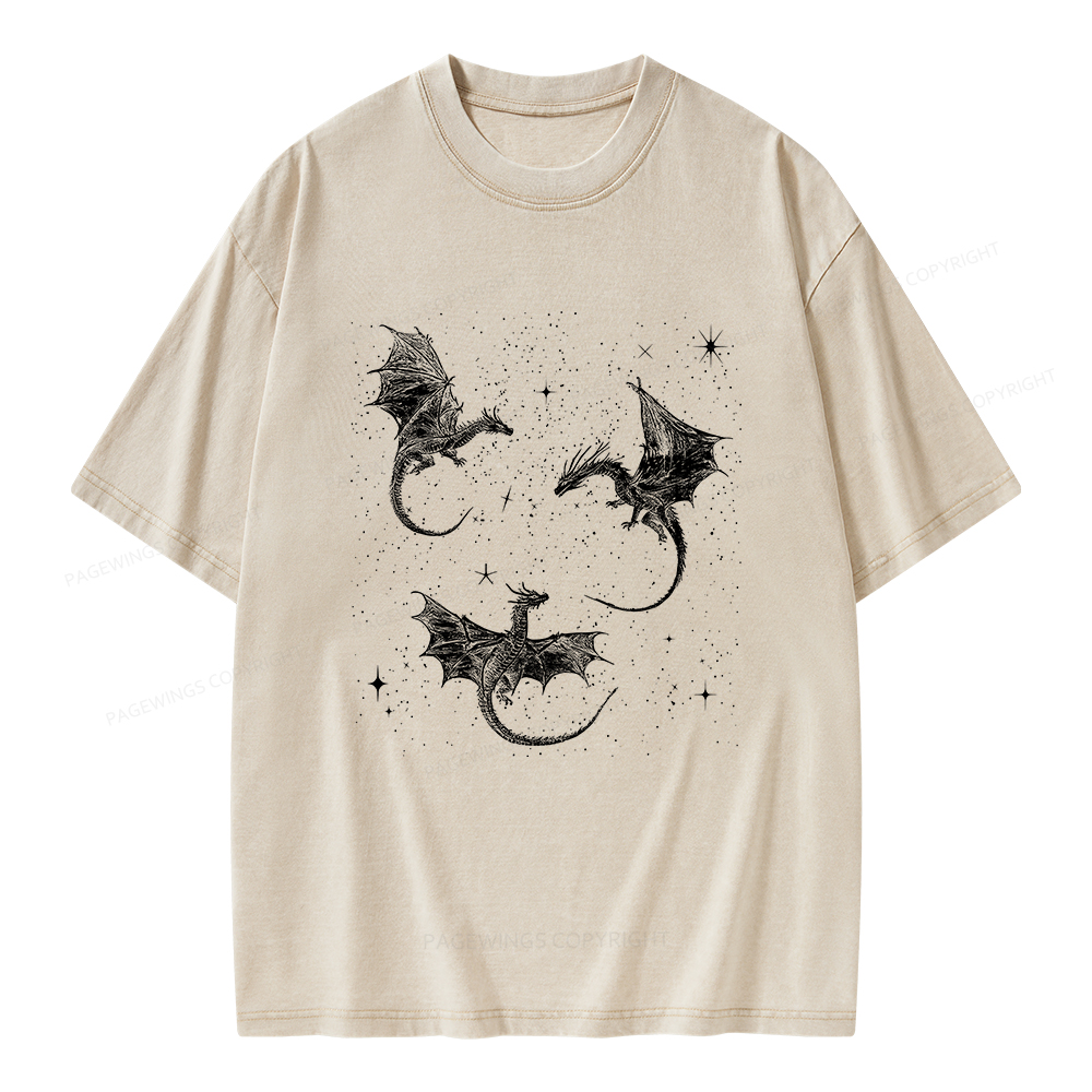 Pagewings Dragon Fantasy Unisex Washed T-shirt
