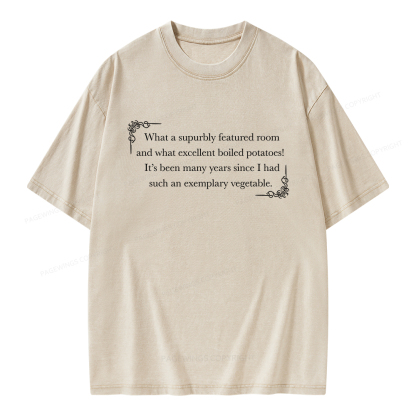 Pagewings Excellent Boiled Potatoes Unisex Washed T-shirt
