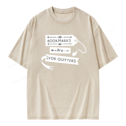 Pagewings Bookmarks Are For Quitters Unisex Tee Unisex Washed T-shirt