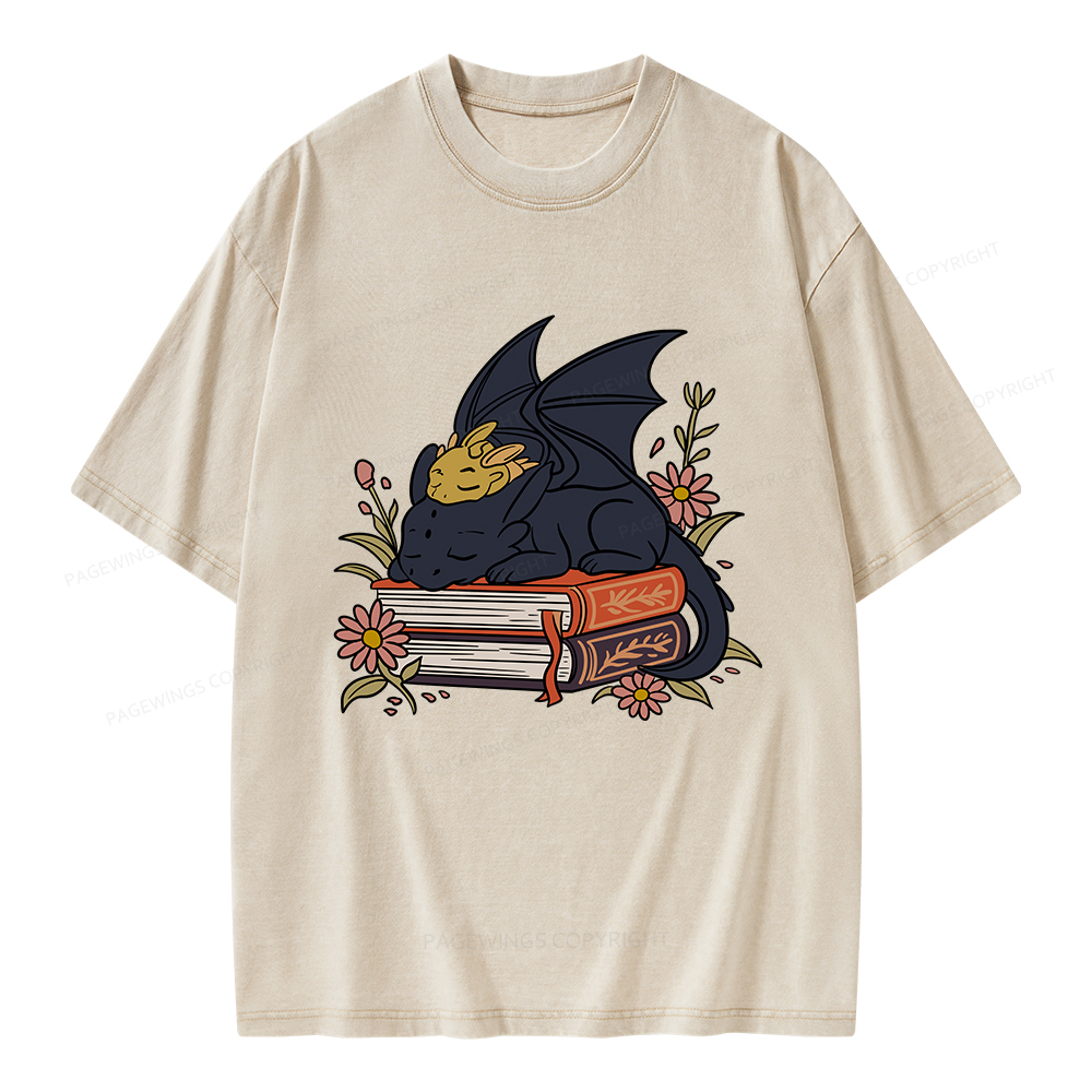 Pagewings Dragon Book Unisex Washed T-shirt