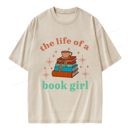 Pagewings The Life of a Book Girl Unisex Washed T-shirt