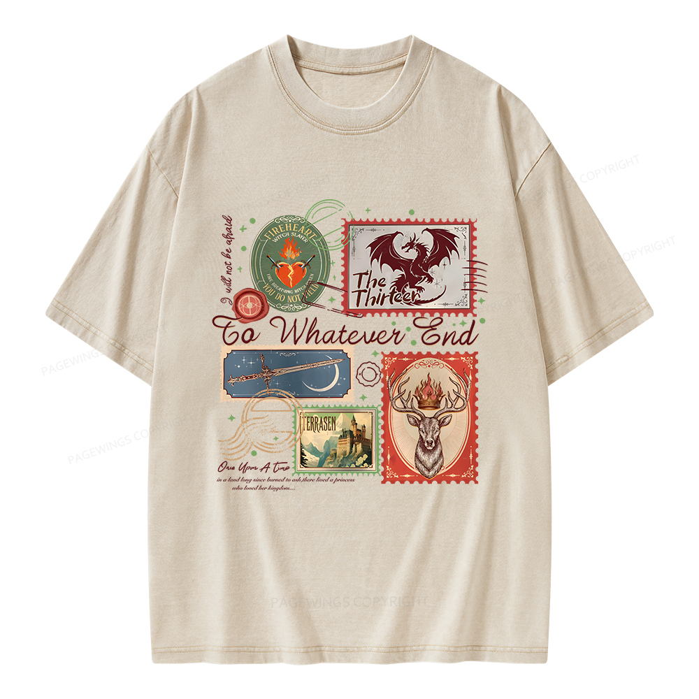 Pagewings Book Lover Stamps Unisex Washed T-shirt