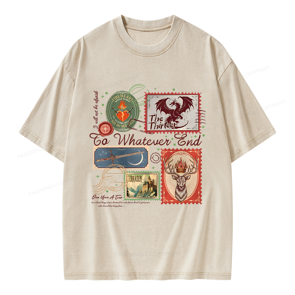 Pagewings Book Lover Stamps Unisex Washed T-shirt