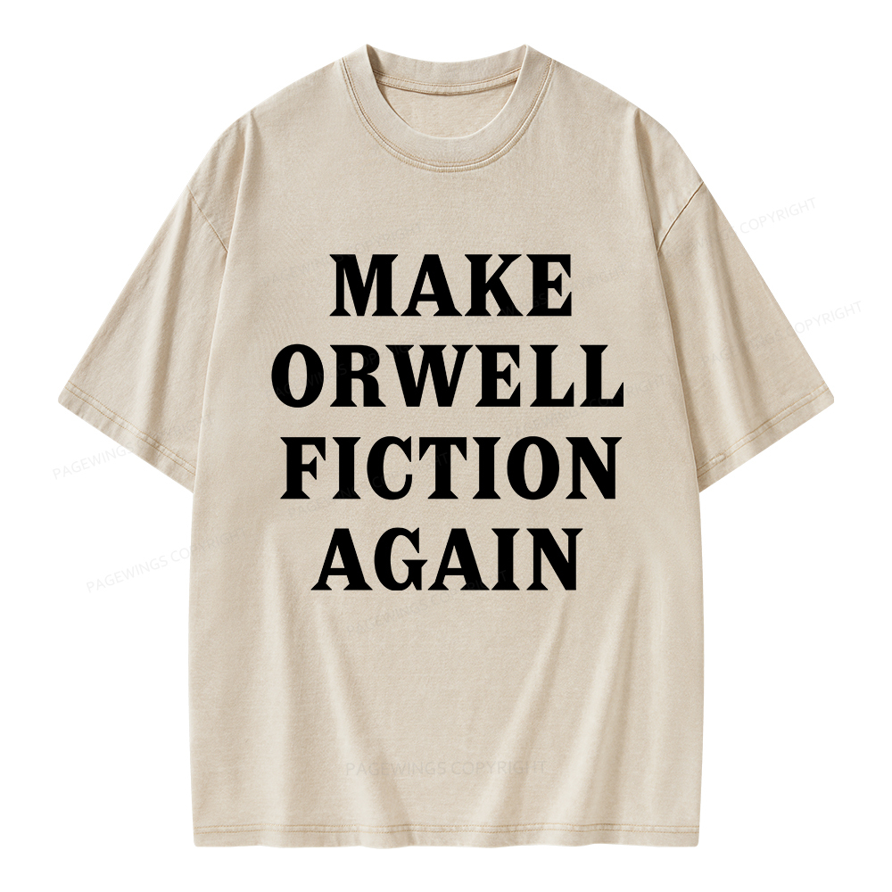 Pagewings Make Orwell Fiction Again Unisex Washed T-shirt
