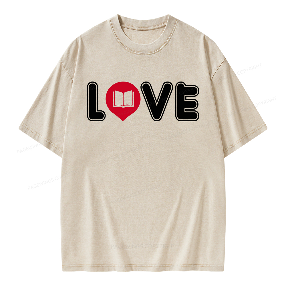 Pagewings Book Love Unisex Washed T-shirt