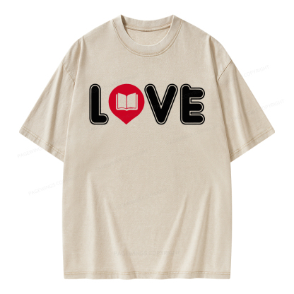 Pagewings Book Love Unisex Washed T-shirt