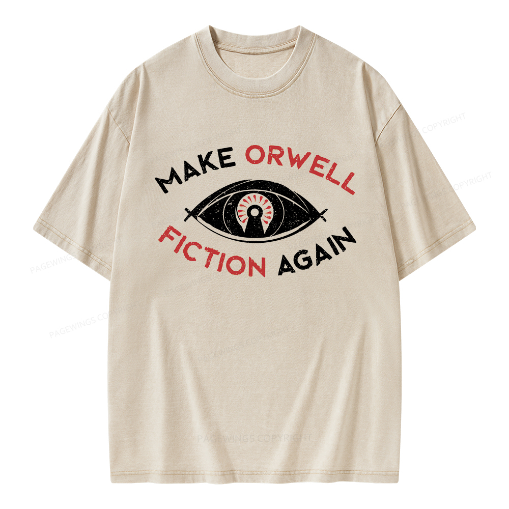 Pagewings Make Orwell Fiction Again Unisex Washed T-shirt