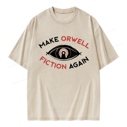 Pagewings Make Orwell Fiction Again Unisex Washed T-shirt