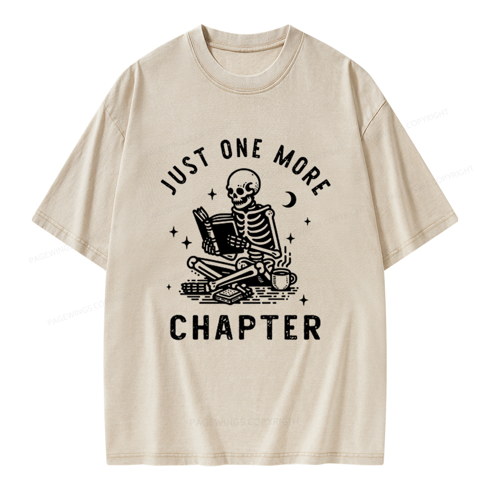 Pagewings Just One More Chapter, Bookish lover Classic T-Shirt Unisex Washed T-shirt