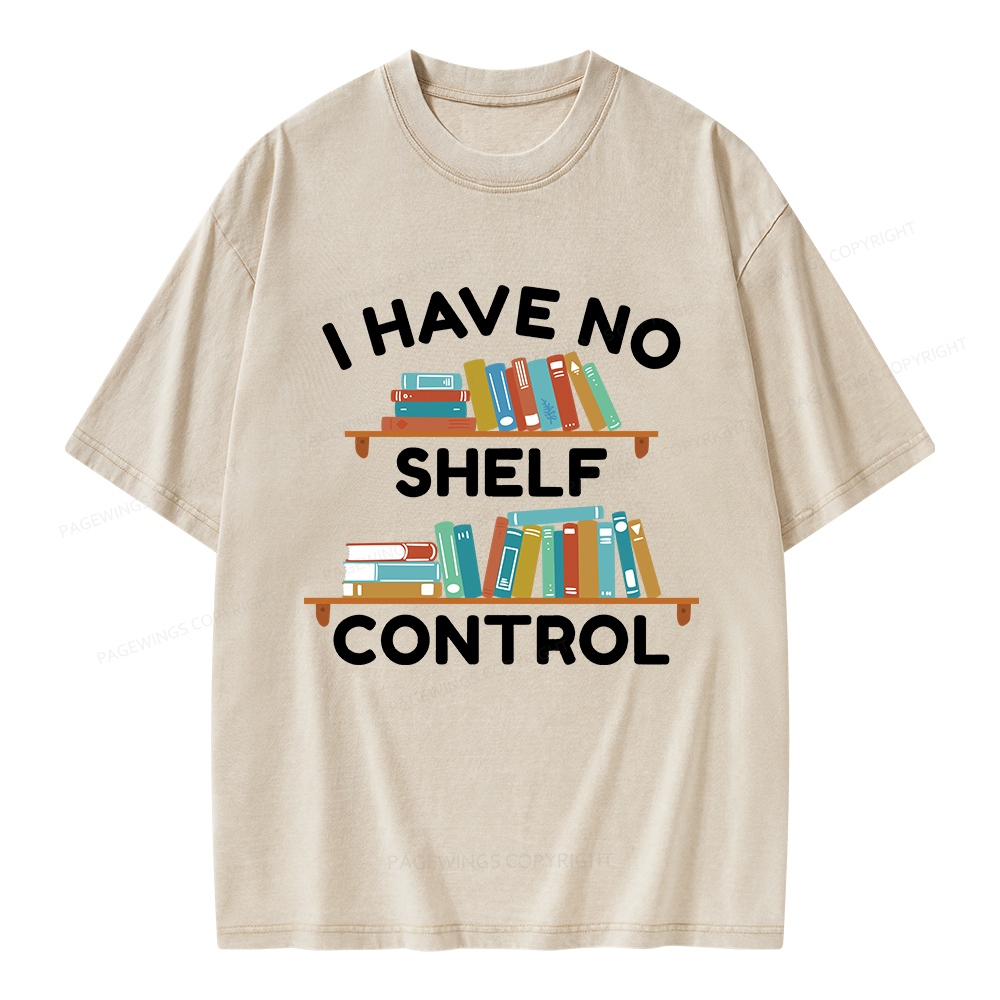 Pagewings I Have No Shelf Control Unisex Washed T-shirt