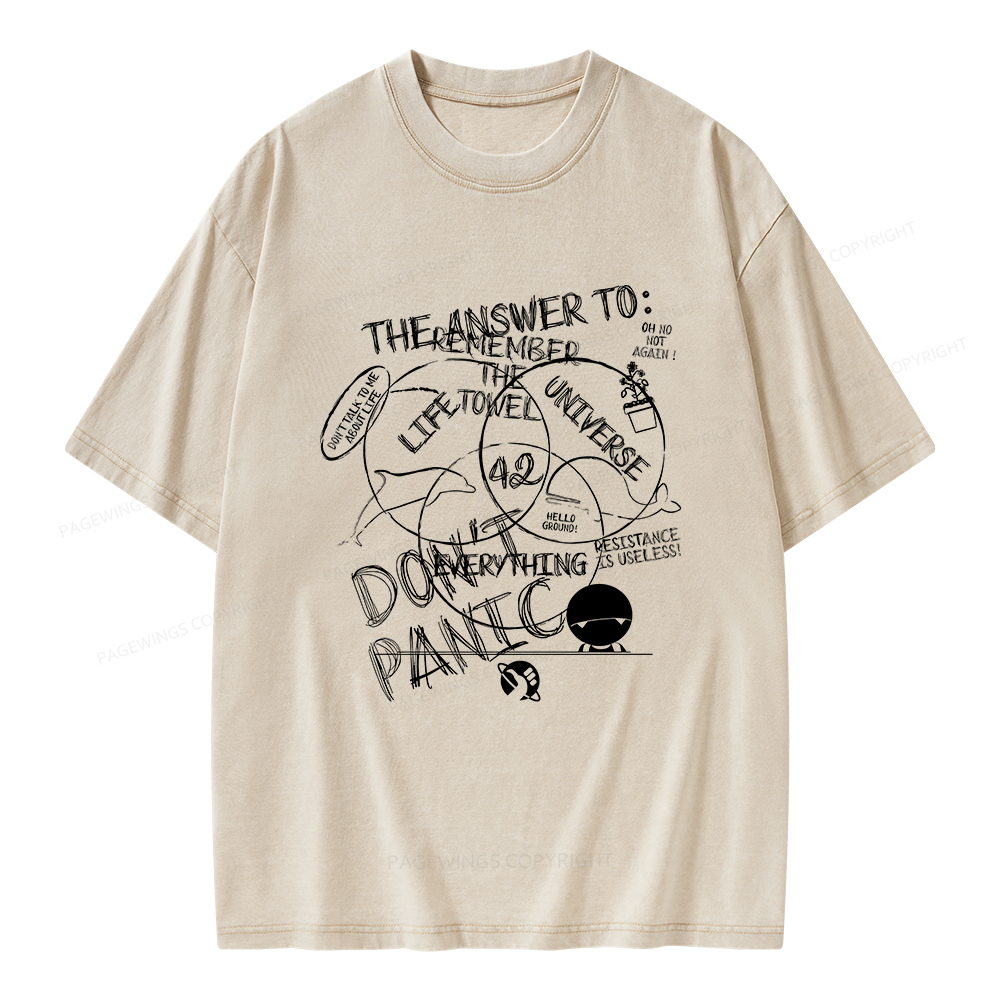 Pagewings The Answer Is 42 Unisex Washed T-shirt