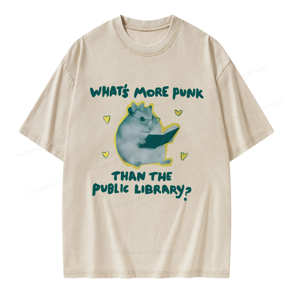 Pagewings What’s More Punk Than The Public Library Unisex Washed T-shirt