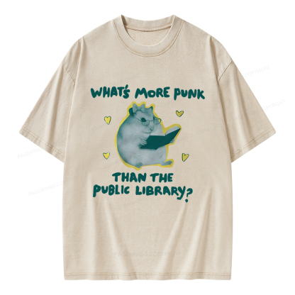 Pagewings What’s More Punk Than The Public Library Unisex Washed T-shirt