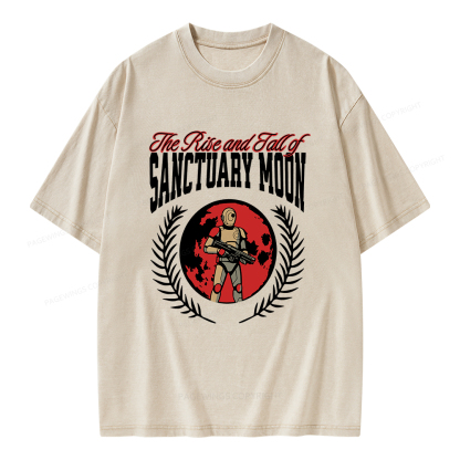 Pagewings The Rise and Fall of Sanctuary Moon Unisex Washed T-shirt